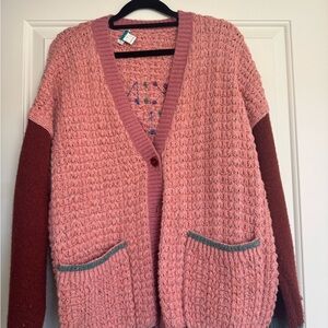 Cozy Pink and Brown Women's Sweater